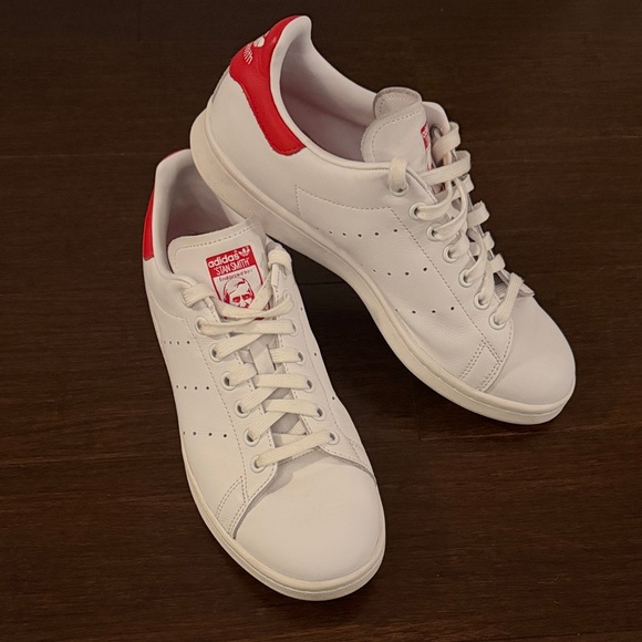 adidas Other - adidas Originals Stan Smith White Red Leather Sneakers Men's Size 8 Low Top